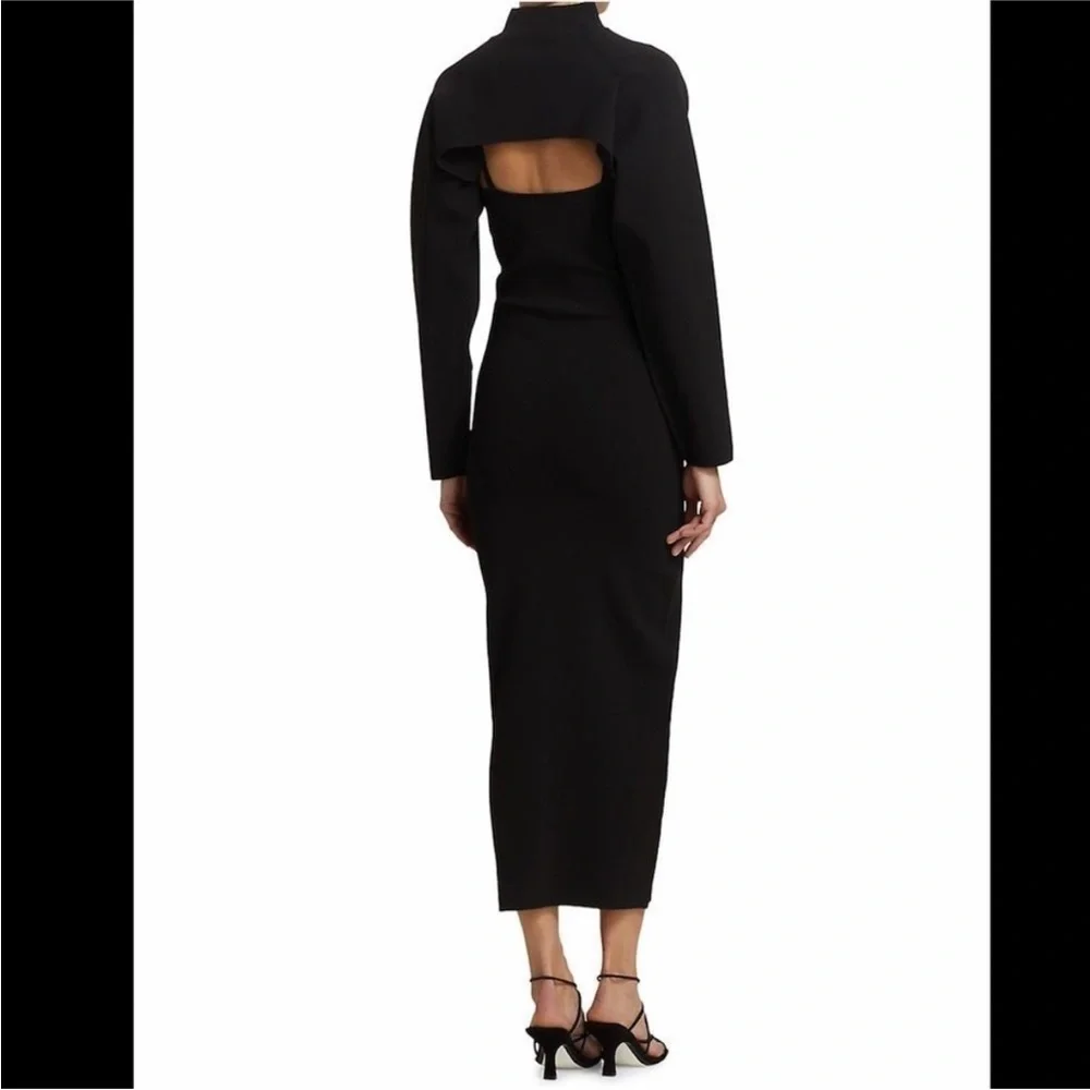 Nanushka black knit Noa midi dress - Picture 5 of 11